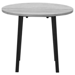 Dining set - 3pcs set / grey top / black metal