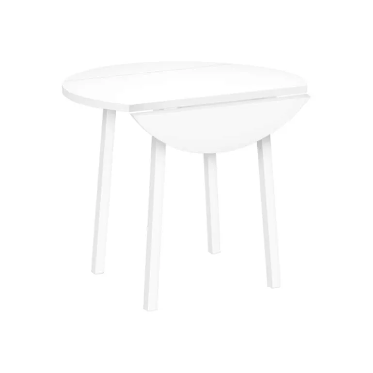 Dining set - 3pcs set / white top / white metal