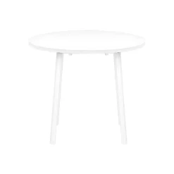 Dining set - 3pcs set / white top / white metal