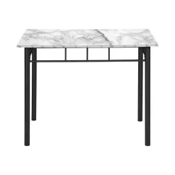Dining set - 5pcs set / white marble top / black metal