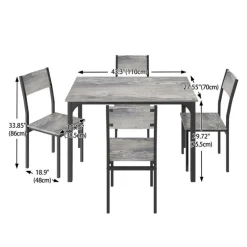 Dining Table Set with 4 Chairs - 43.3