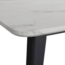 Dining Table with White Marble-Look Top