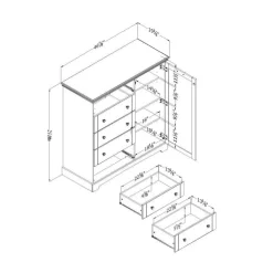 Door Chest With 5 Drawers - South Shore