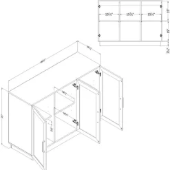 3-Door Glass-Front Buffet - South Shore