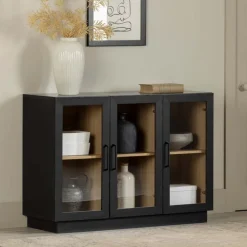 3-Door Glass-Front Buffet - South Shore