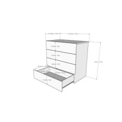 4-Drawer Chest, Bark Grey