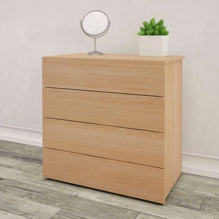 4-drawer chest, natural maple - Nexera