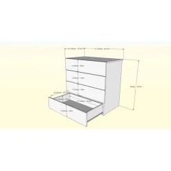 4-drawer chest, natural maple - Nexera