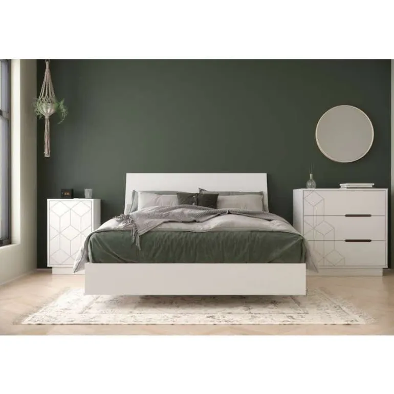 3-Drawer Chest, White - Nexera