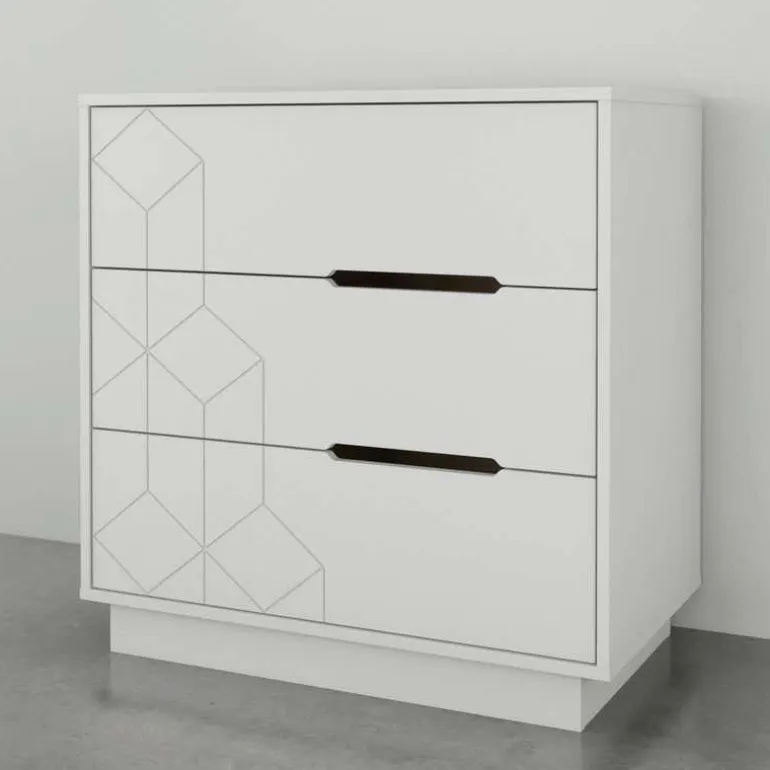 3-Drawer Chest, White - Nexera