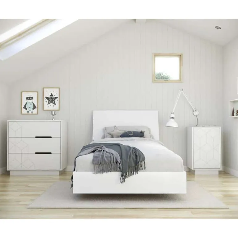 3-Drawer Chest, White - Nexera