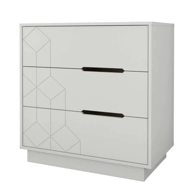 3-Drawer Chest, White - Nexera