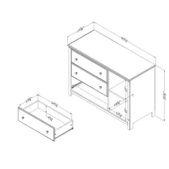 3-Drawer Dresser with Baskets - South Shore