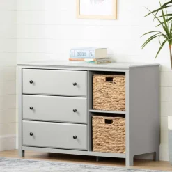 3-Drawer Dresser with Baskets - South Shore