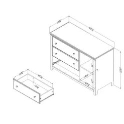 3-Drawer Dresser with Baskets - South Shore