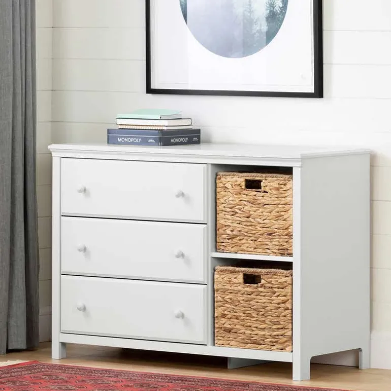 3-Drawer Dresser with Baskets - South Shore