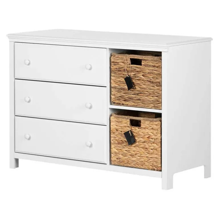 3-Drawer Dresser with Baskets - South Shore