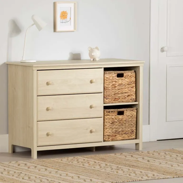 3-Drawer Dresser with Baskets - South Shore