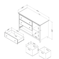 3-Drawer Dresser with Baskets - South Shore