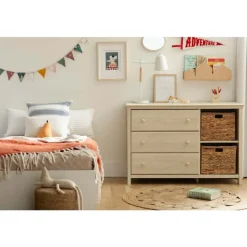 3-Drawer Dresser with Baskets - South Shore