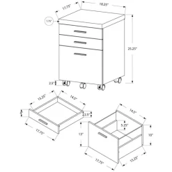 3-Drawer Filing Cabinet - Monarch