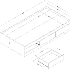 3-Drawer Mates Bed (39