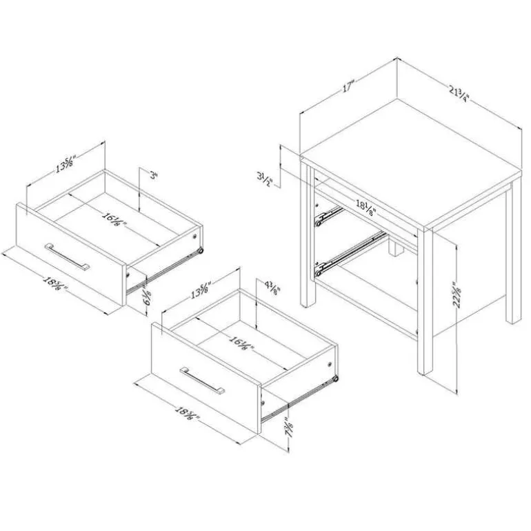 2-Drawer Night Stand - South Shore