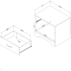 1-Drawer Nightstand - End Table With Storage - South Shore