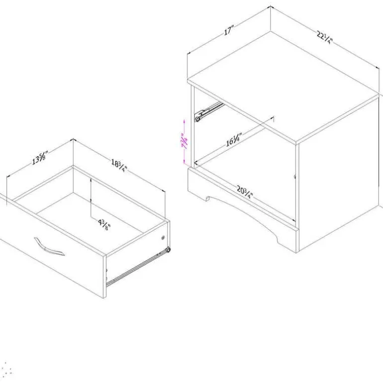 1-Drawer Nightstand - End Table With Storage - South Shore