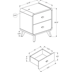 2-Drawer Nightstand - Monarch