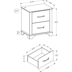 2-Drawer Nightstand - Monarch