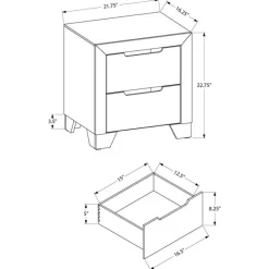 2-Drawer Nightstand - Monarch