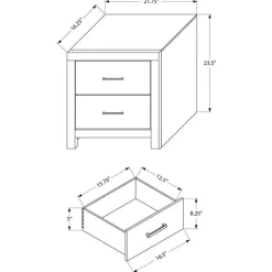 2-Drawer Nightstand - Monarch