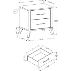 2-Drawer Nightstand - Monarch