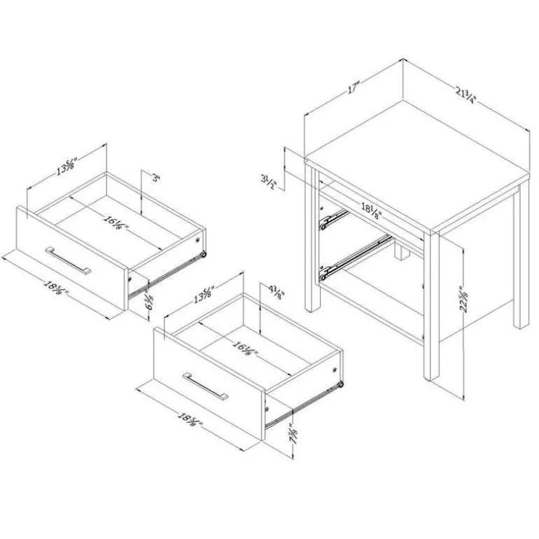 2-Drawer Nightstand - South Shore
