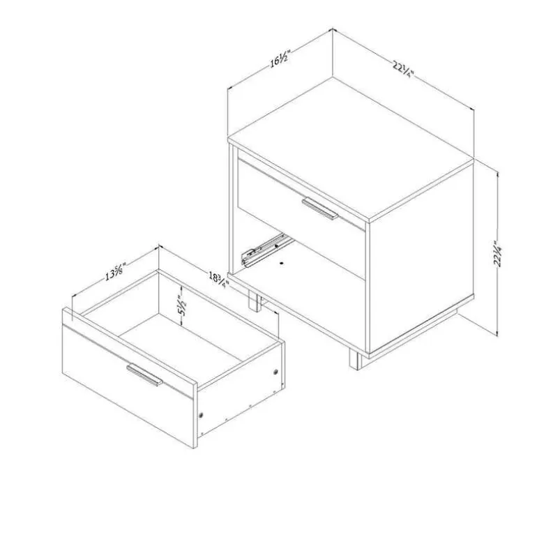 2-Drawer Nightstand - South Shore