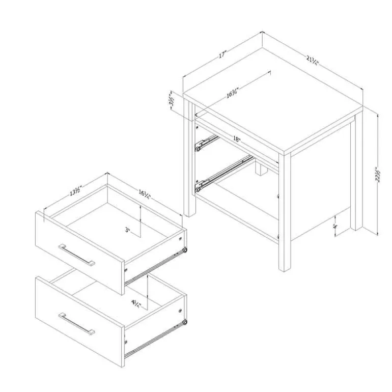 2-Drawer Nightstand - South Shore