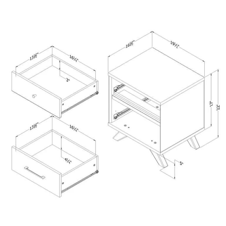 2-Drawer Nightstand - South Shore
