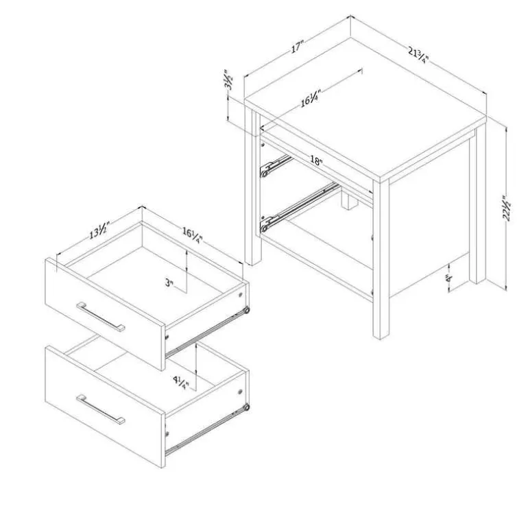 2-Drawer Nightstand - South Shore