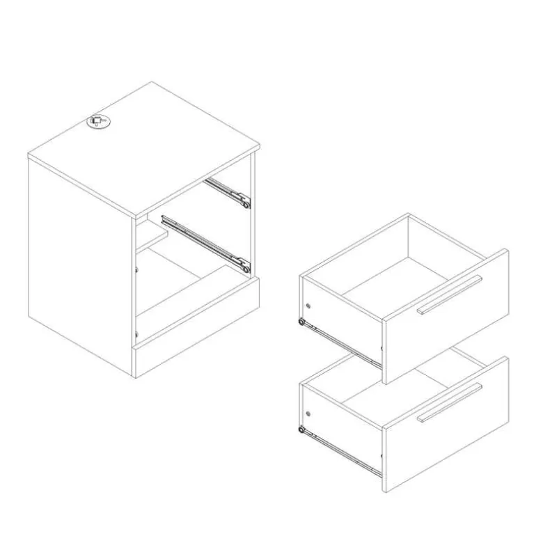 2-Drawer Nightstand with Charging Outlet - South Shore