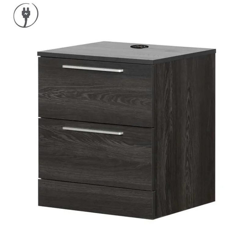 2-Drawer Nightstand with Charging Outlet - South Shore