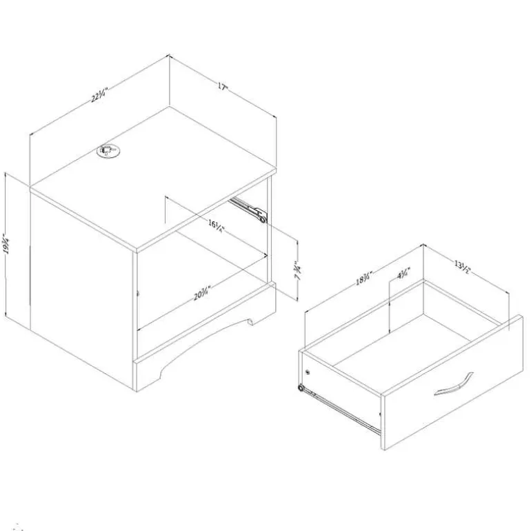 1-Drawer Nightstand with Charging Outlet - South Shore