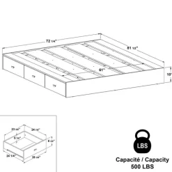 6-Drawer Storage Queen Platform Bed (60