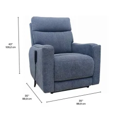 Electric Lift Recliner with Massage, Heat, and Adjustable Headrest - Blue
