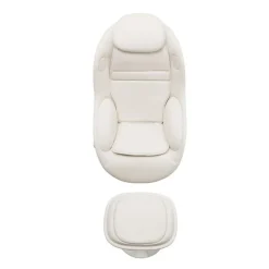 Electric Reclining Massage Chair with Ottoman in Faux Leather – White