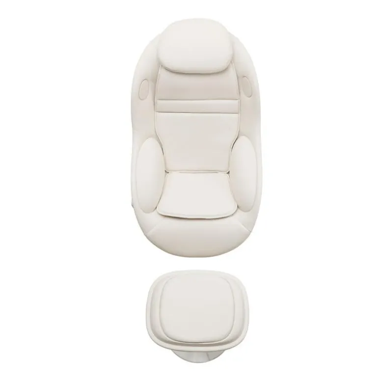 Electric Reclining Massage Chair with Ottoman in Faux Leather – White