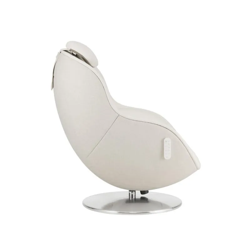 Electric Reclining Massage Chair with Ottoman in Faux Leather – White