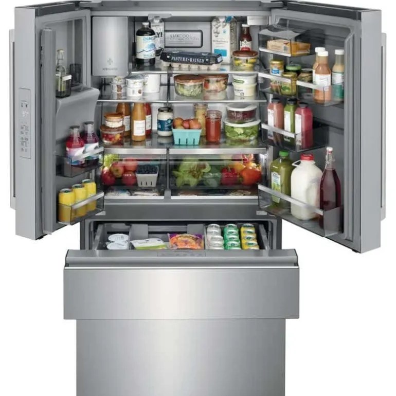 ELECTROLUX 21,8 Cu ft 36 In Refrigerator Stainless Bottom Freezer, French door - ERMC2295AS