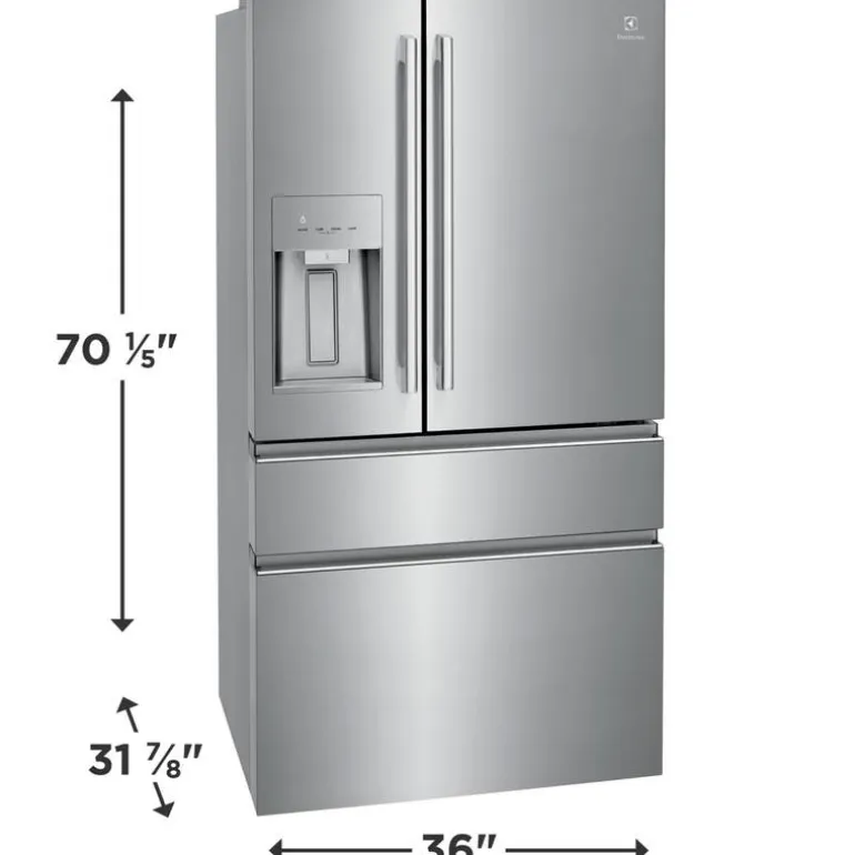 ELECTROLUX 21,8 Cu ft 36 In Refrigerator Stainless Bottom Freezer, French door - ERMC2295AS