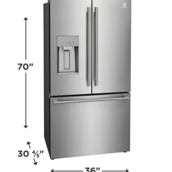 ELECTROLUX 22,6 Cu ft 36 In Refrigerator Stainless Bottom Freezer, French door - ERFC2393AS